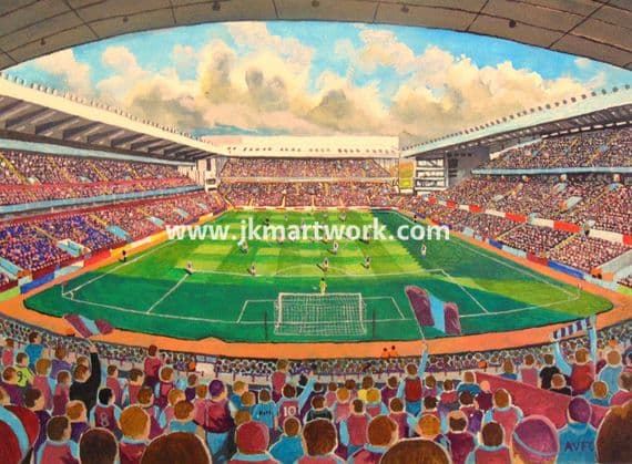 VILLA PARK ON MATCHDAY  Print A3 Size