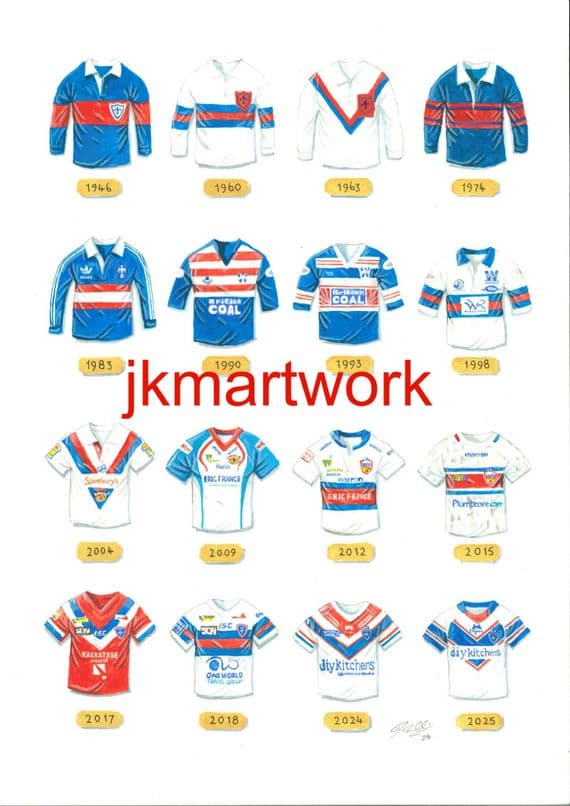 wakefield trinity shirts a3 size print