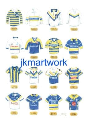 warrington wolves /RL shirts a3 size print