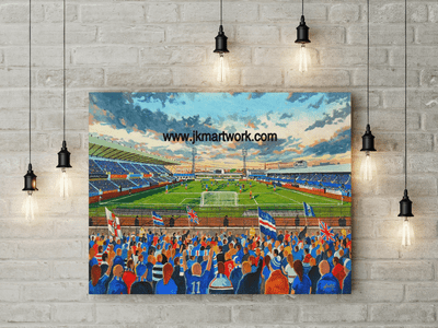 windsor park linfield ,  canvas a3 size