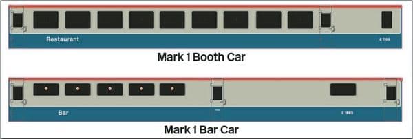 Mark 1 Bar Car and Booth Car - OO Gauge
