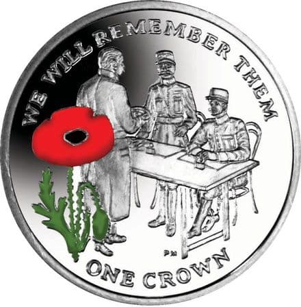 'We Will Remember Them' Poppy Silver Crown Signing of the Armistice