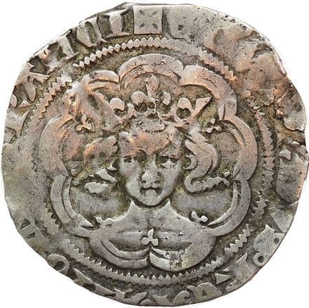 1327-1377 Edward III Silver Half Groat