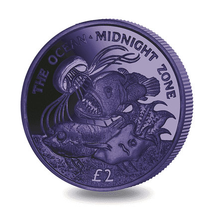 2016 South Georgia and South Sandwich Islands The Oceans Dark Blue The Midnight Zone Titanium £2