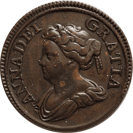 1714 Queen Anne Copper Pattern Farthing