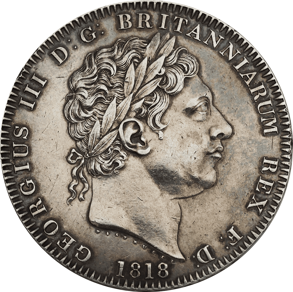 ireland george iii 1808 copper proof pattern crown -... 1818 George III Silver Crown