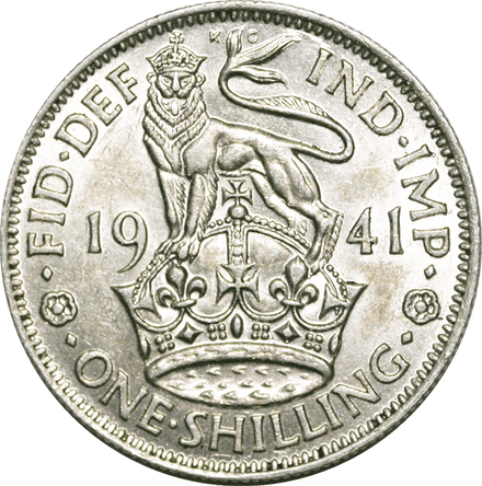 1937-1945 George VI Silver Shilling EF Condition