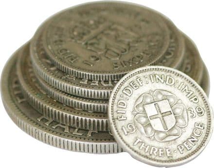 1939 6 Coin Silver,halfcrown down to 3d, Set