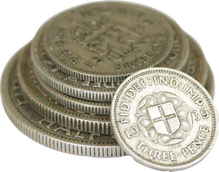 1939 6 Coin Silver,halfcrown down to 3d, Set