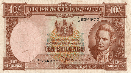 1940-1967 New Zealand 10 Shilling Bank Note