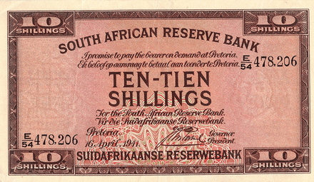 1941 South African 10 Shilling Banknote