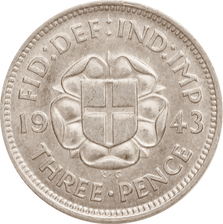 1943 George VI Silver Threepence