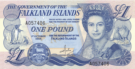 1984 Falkland Islands one Pound(£1) Banknote