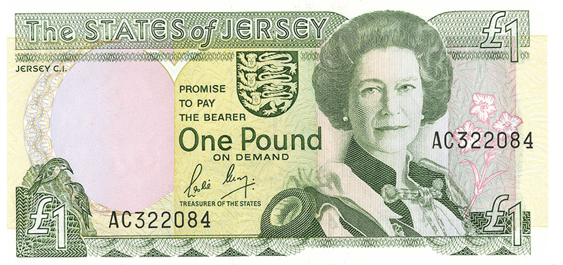 1989 States of Jersey one pound(£1) Banknote