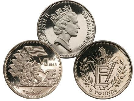 1995 Gibraltar VE & VJ 50th Anniversary Crowns