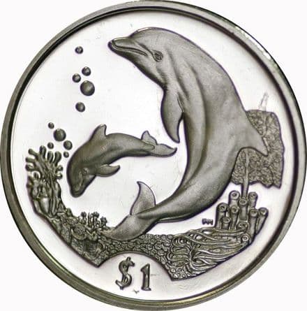 2005 British Virgin Island $1 Dolphin Crown Coin
