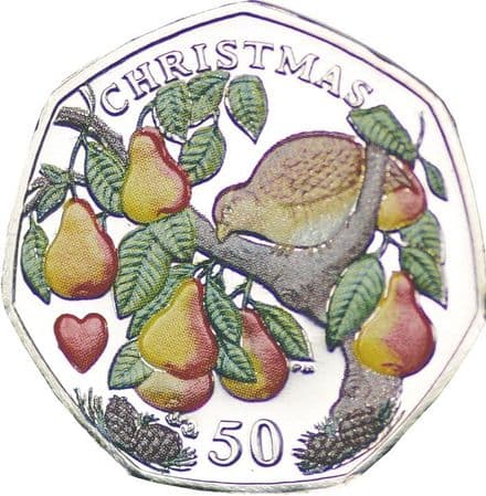 2005 Isle Of Man Christmas 50p - Partridge In a Pear Tree