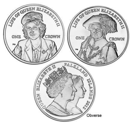 2012 Diamond Jubilee Falkland Islands 2 Crown Set