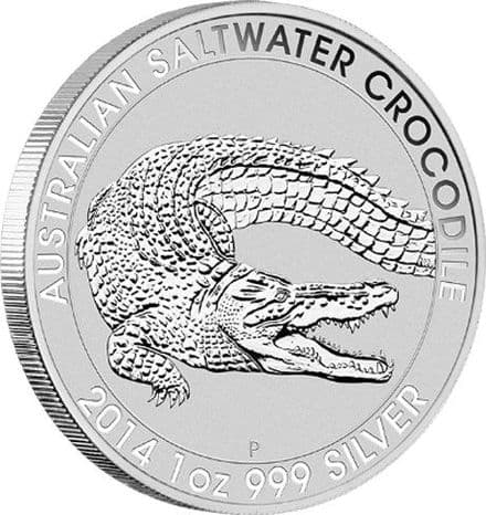 2014 1oz Silver Saltwater Crocodile from the Perth Mint