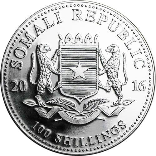 2016 Somalian Elephant 1oz Silver Coin