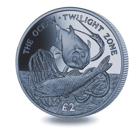 2016 South Georgia and South Sandwich Islands The Oceans Blue Twilight Zone Titanium £2