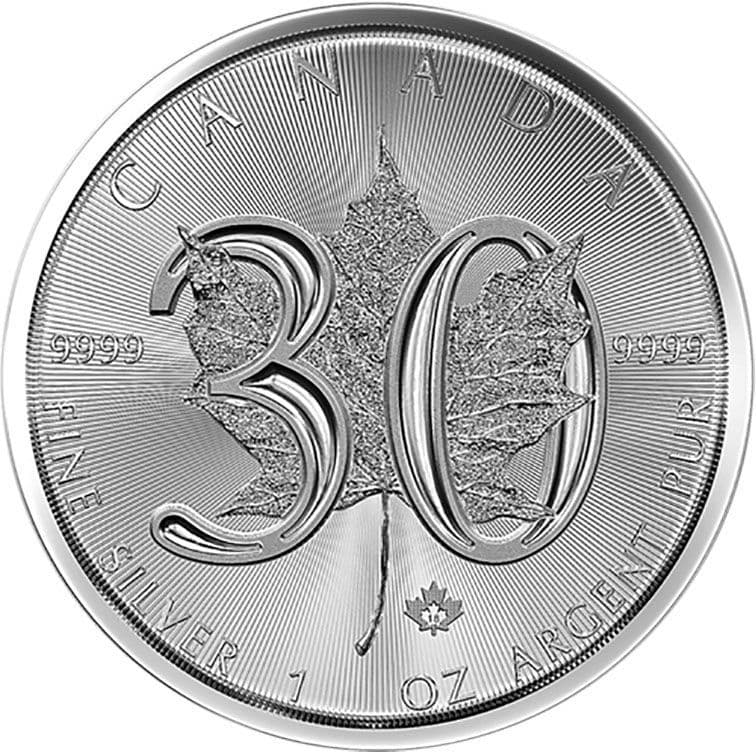 2018 Silver 1oz Silver 30th Anniversary Maple