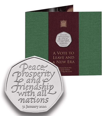 2020 Brexit Brilliant Uncirculated 50p from the Royal Mint