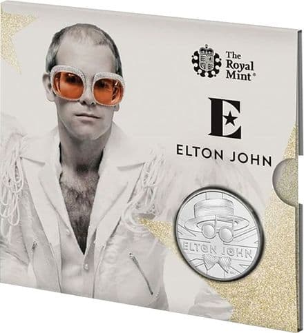 2020 Elton John Brilliant Uncirculated £5 Folder-Music legend Series