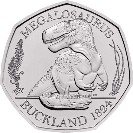 2020 Megalosaurus 2020 BU 50p coin