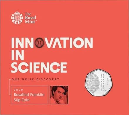 2020 Rosalind Franklin Brilliant Uncirculated 50p folder
