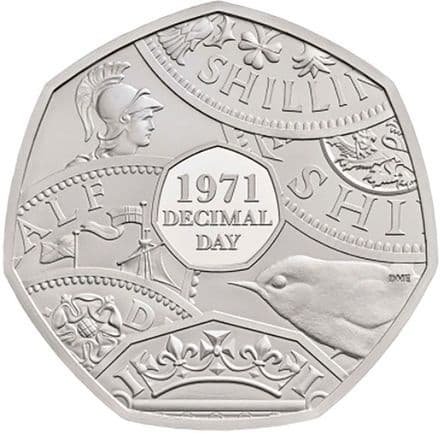 2021 Silver proof 50th Anniversary of Decimalization 50p