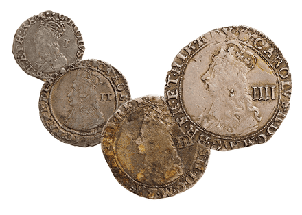 Charles I Hammered coin Fraction Set 1625-1649