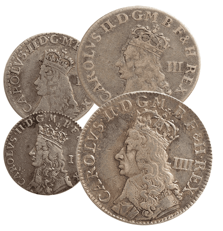 Charles II Silver Maundy Set Undated 1660-1685