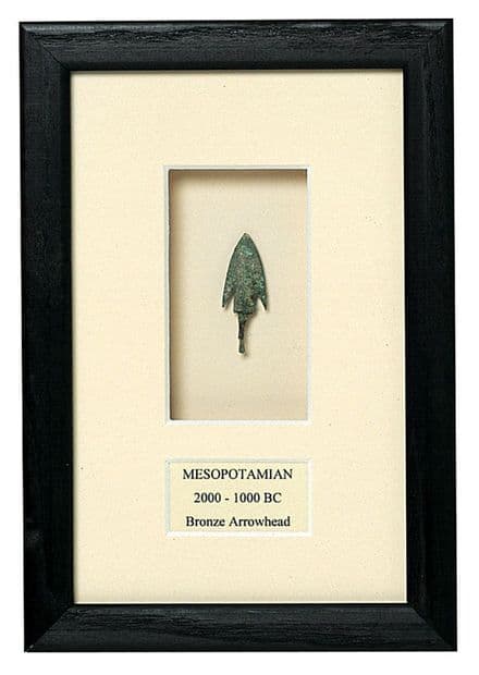 Framed Bronzed Arrowhead from 2000 B.C