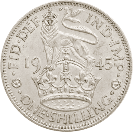 George VI English Shilling 1937-46