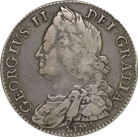King George II Lima Halfcrown 1745-1746