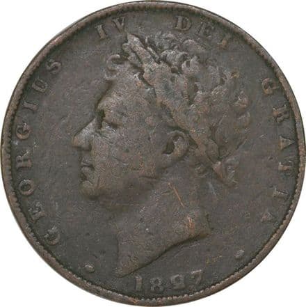 King George IV Copper Farthing 1825-30 2nd Issue VF Condition