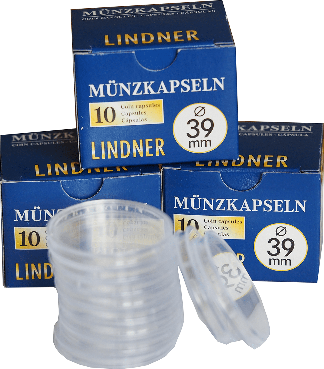 27,5 mm Münzkapseln Lindner 1 Pack = 10 Stück, 3,50