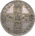 Queen Anne Silver Half Crown in Good Fine Condition - Plain Type