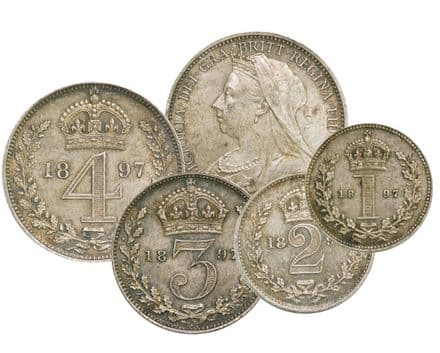 Queen Victoria Old Head Maundy Set EF Condition