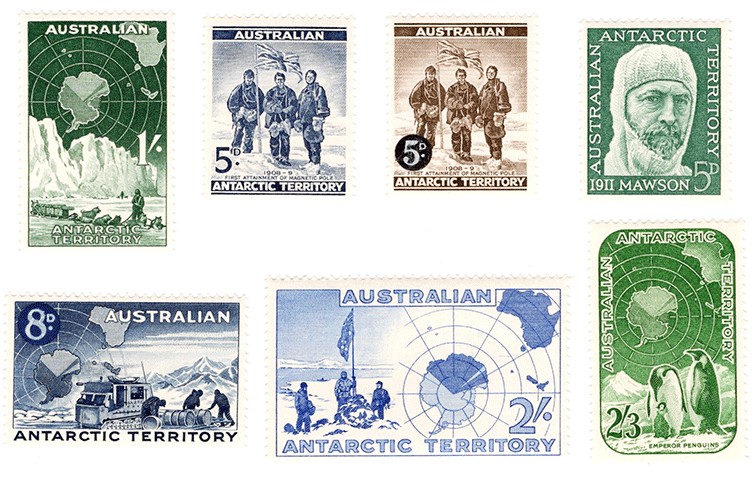 Shackleton Antarctic Stamps 1957-1965 from Australia