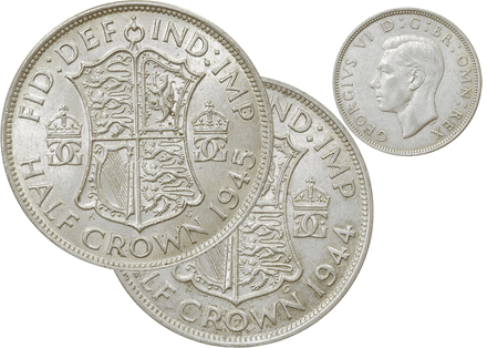 Silver Halfcrowns of George VI 1937-1946 x 3 Different
