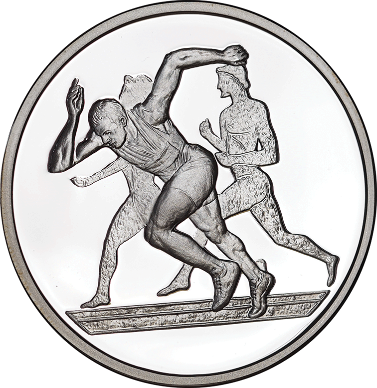 Silver Proof Coin 2004 Greek Olympics - Runners