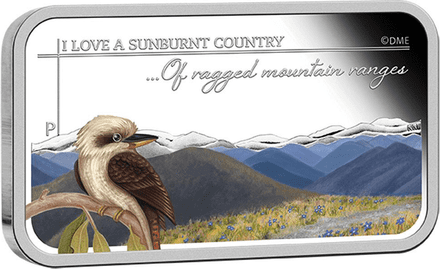 Sunburnt City 2015 Ragged Mountain Range 1oz Coloured Silver Bar