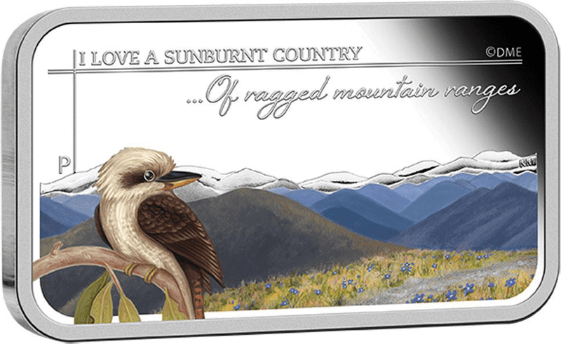 Sunburnt City 2015 Ragged Mountain Range 1oz Coloured Silver Bar