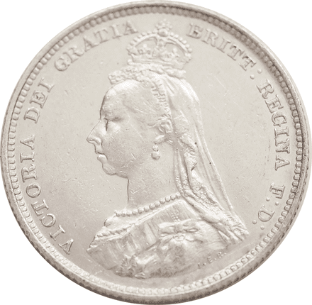 Victoria Jubilee head Silver Shilling 1887-1893- EF Condition