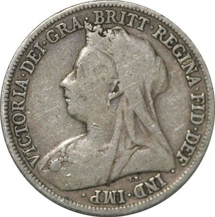 Victoria Old Head Shilling 1893-1901 Fine Condition