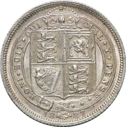 Victoria Sixpence 1887 coin extremely fine condition