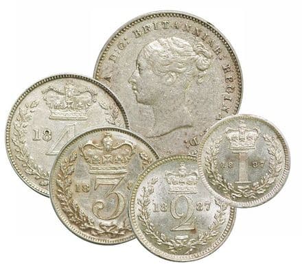 Victoria Young Head Maundy Set EF Condition