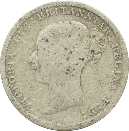 Victoria Young Head Silver Threepence 1859-1887